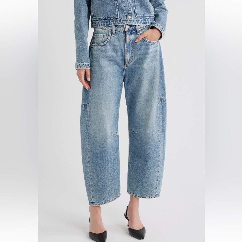 Rag & bone Charlie super high waist crop barrel jeans 32